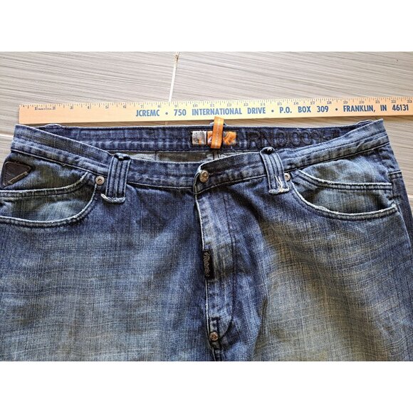 Vtg 90's Akademiks Denim Jeans Rhinestone Embellished Pockets Baggy Men's 44 - Picture 11 of 15